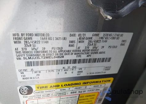 2021 Lincoln Navigator Reserve L from USA, damaged, VIN 5LMJJ3LT2MEL04828